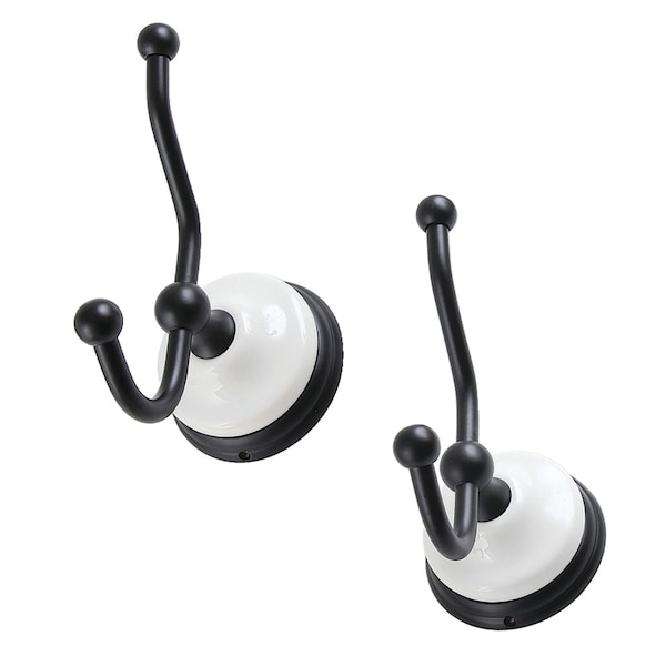 2Piece Robe Hook, Matte Black